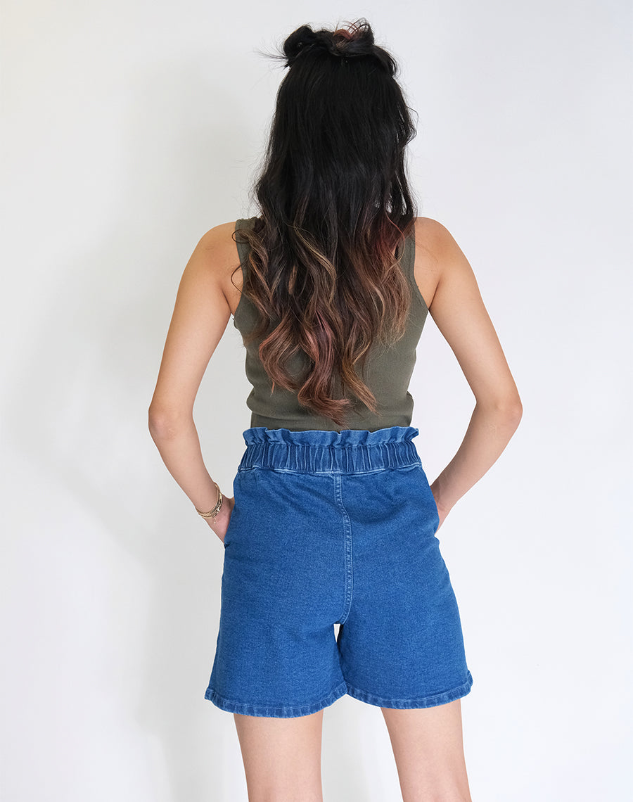 Drawstrings Denim Shorts