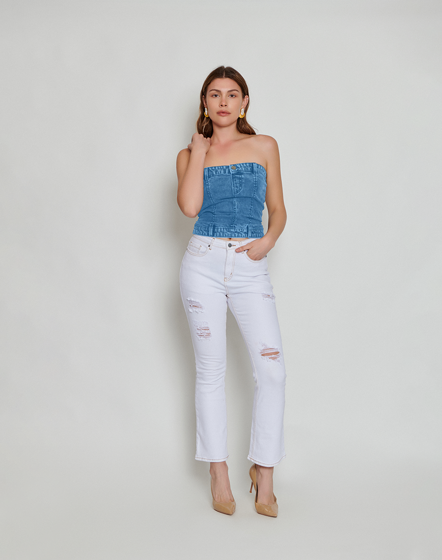 Blue Denim Tube Top