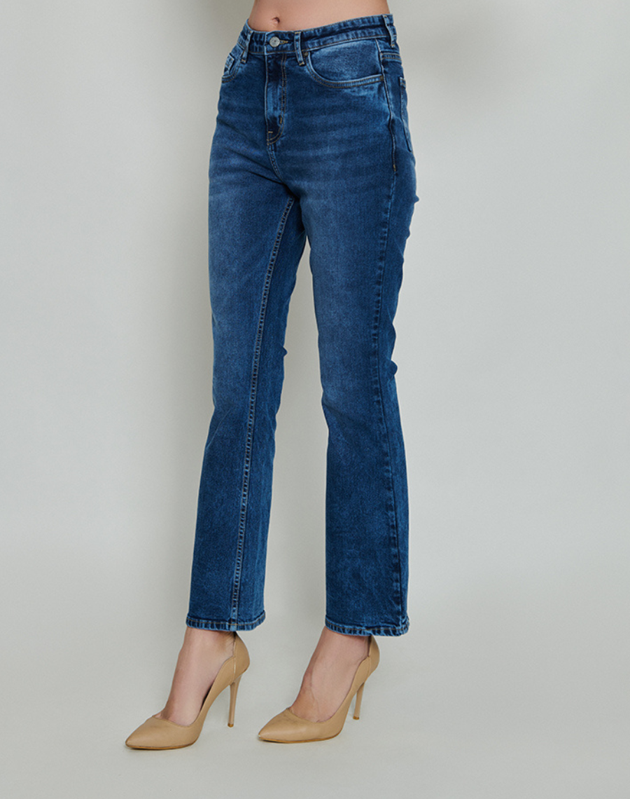 Retro Dark Blue Flared Jeans