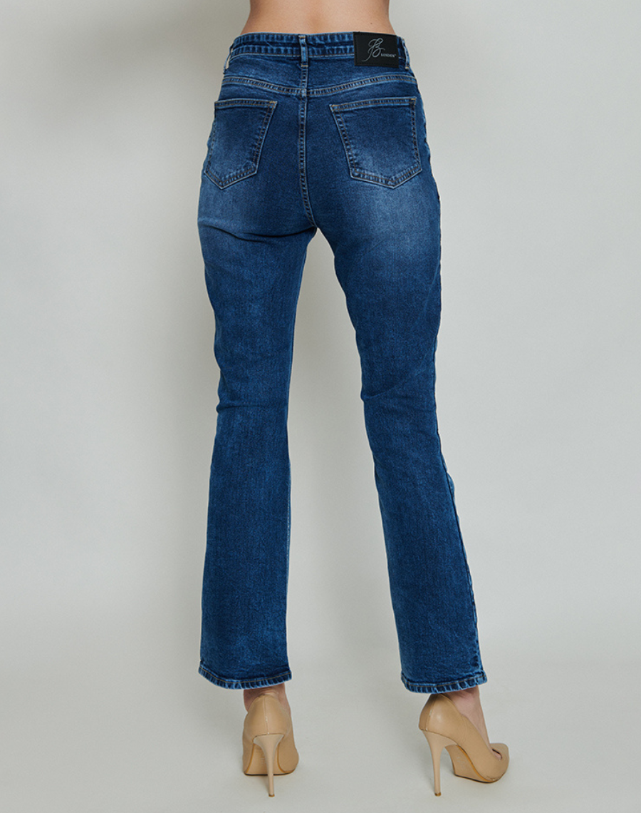 Retro Dark Blue Flared Jeans