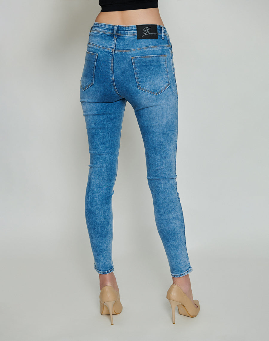 Light Blue Distressed Skinny Jeans