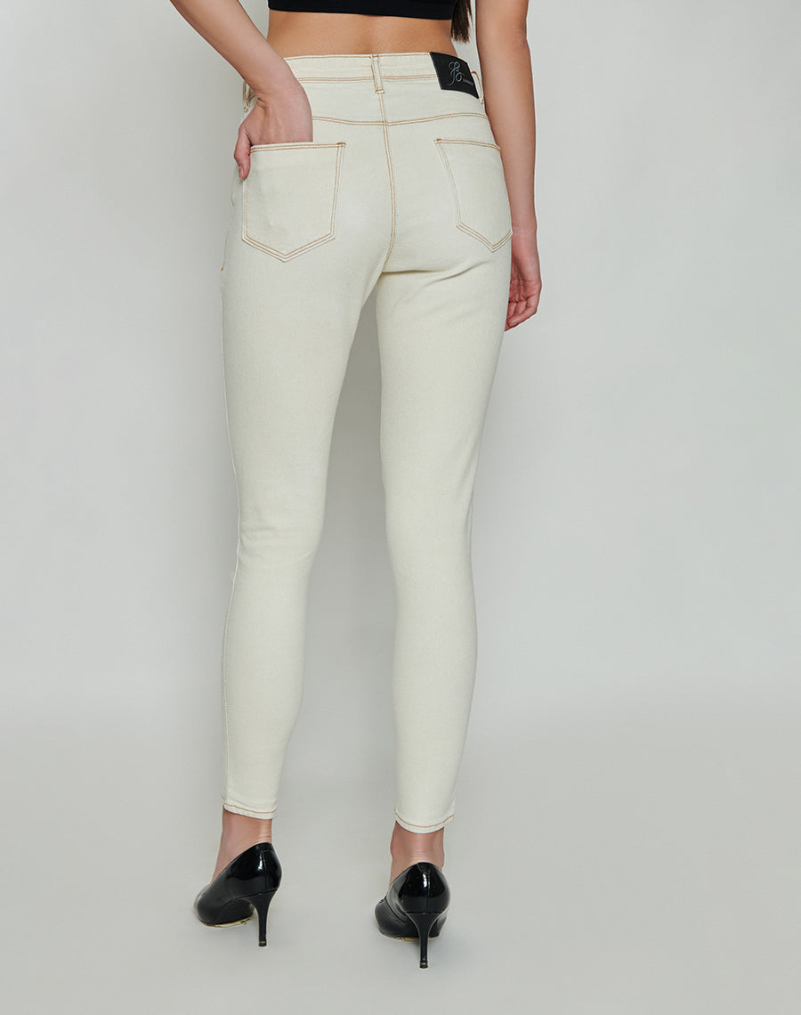 Milennial Beige Skinny Fit Jeans