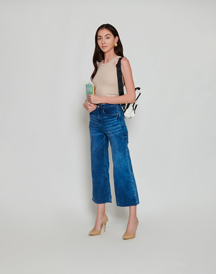 Dark Blue Wide-Legged Jeans