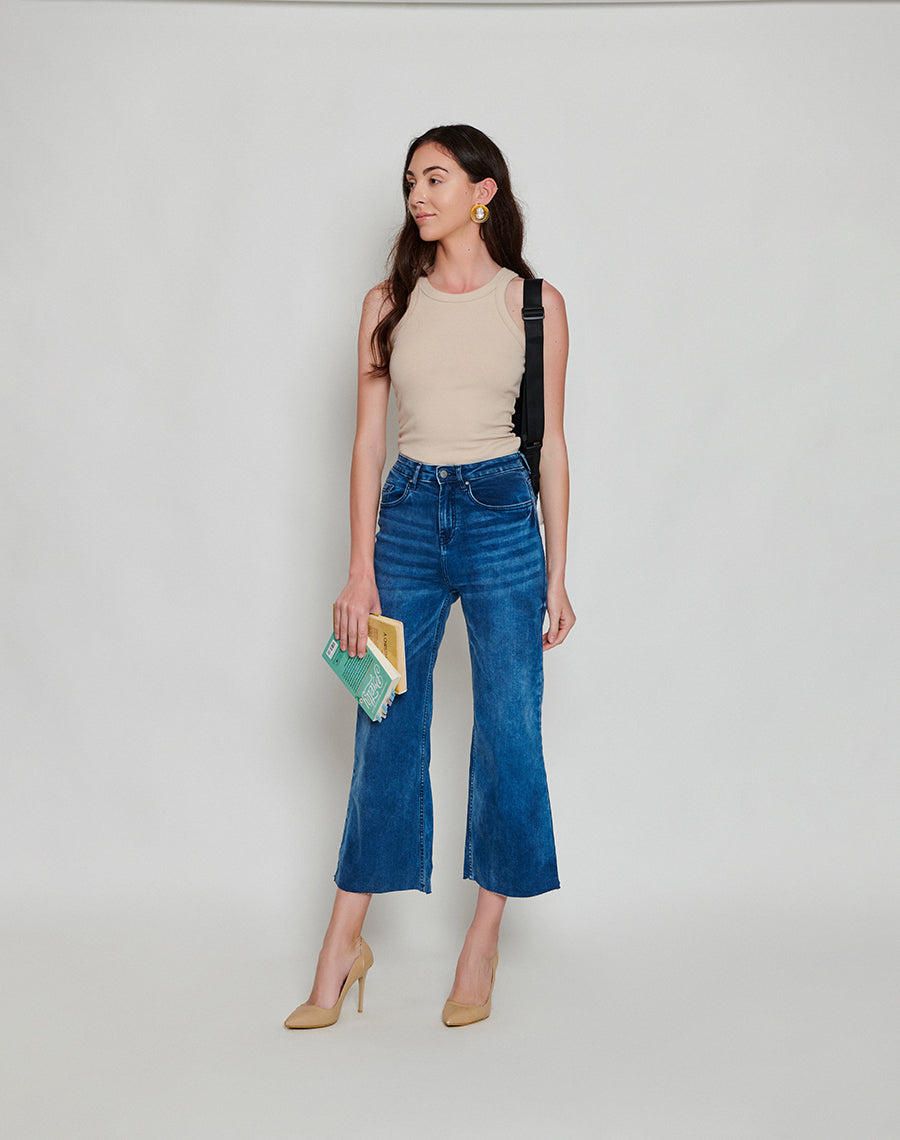 Dark Blue Wide-Legged Jeans