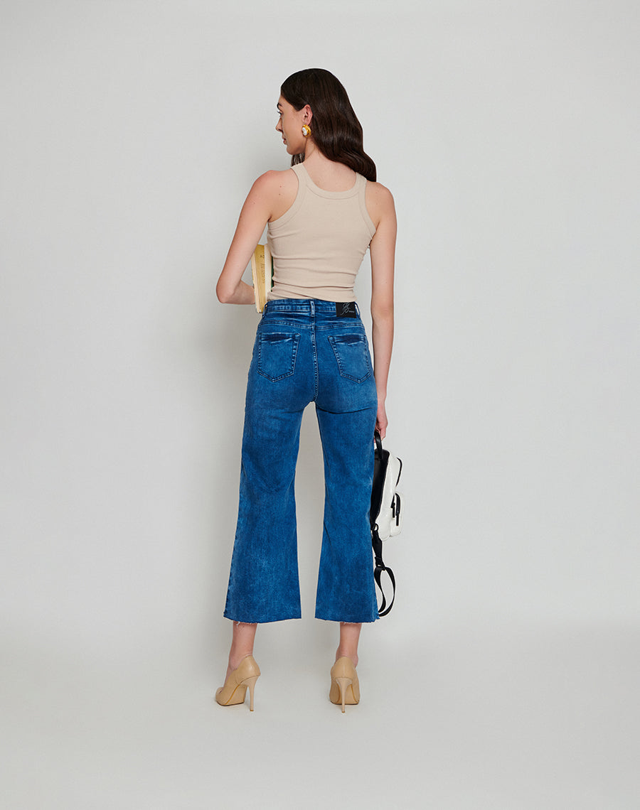 Dark Blue Wide-Legged Jeans