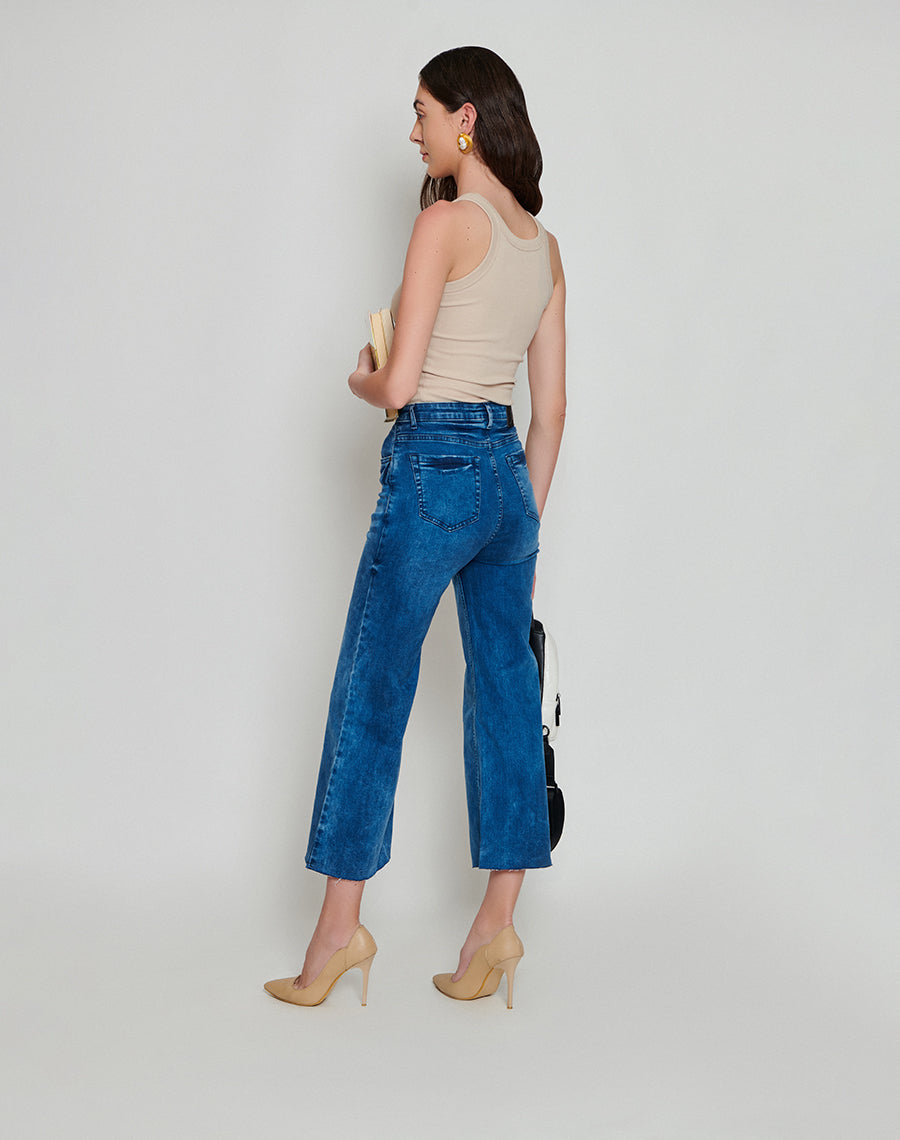 Dark Blue Wide-Legged Jeans