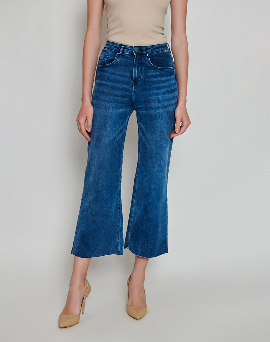 Dark Blue Wide-Legged Jeans