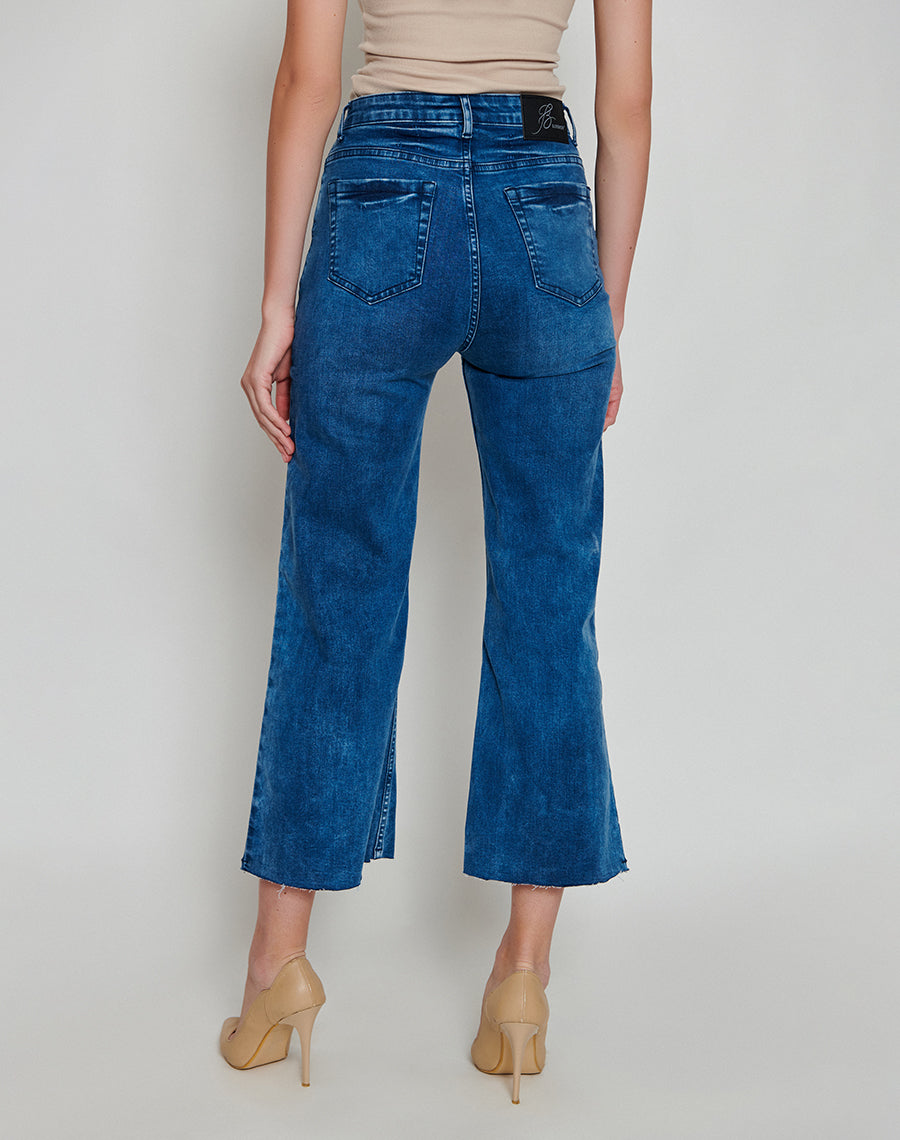 Dark Blue Wide-Legged Jeans