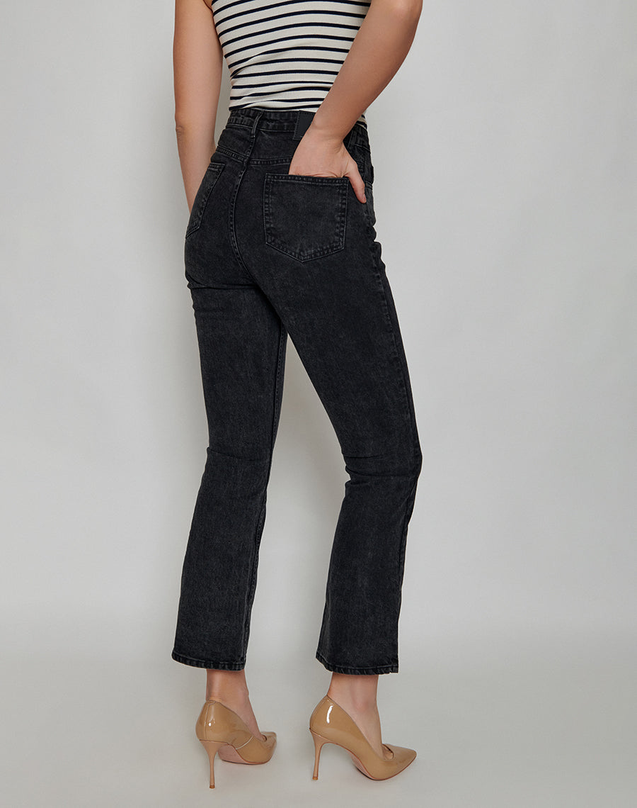 Retro Charcoal Black Bootcut Jeans