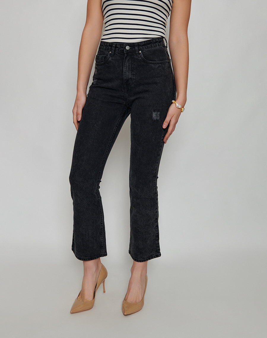 Retro Charcoal Black Bootcut Jeans