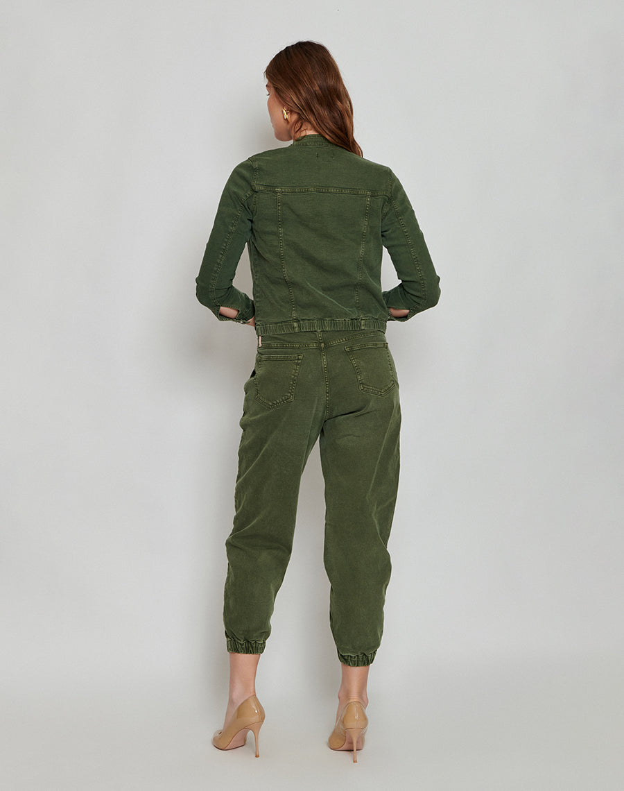 Comfort Chic Olive Green Slouchy Jeans